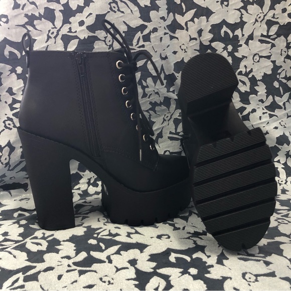 Black Chunky Ankle Boots - Picture 8 of 14